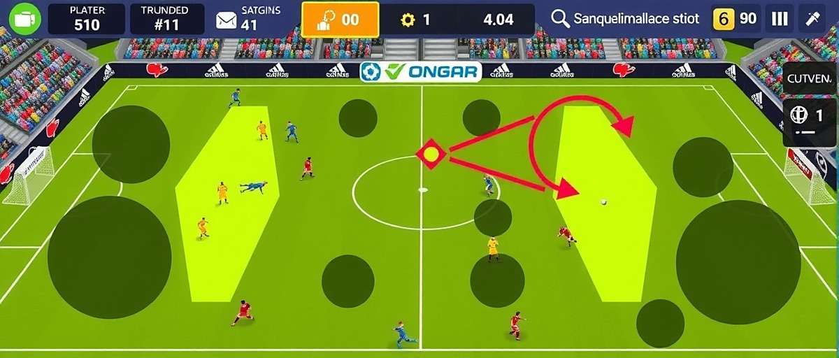 Sanquelim Strikers Control System Sanquelim Strikers gameplay showing the control system for passing and shooting